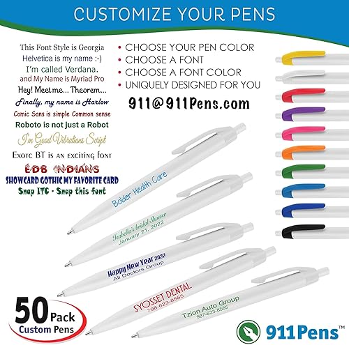 Miniatura 2 de (50 bolígrafos blancos) impresos en Estados Unidos, bolígrafo de tinta de escritura personalizado, impreso con tu logotipo y texto