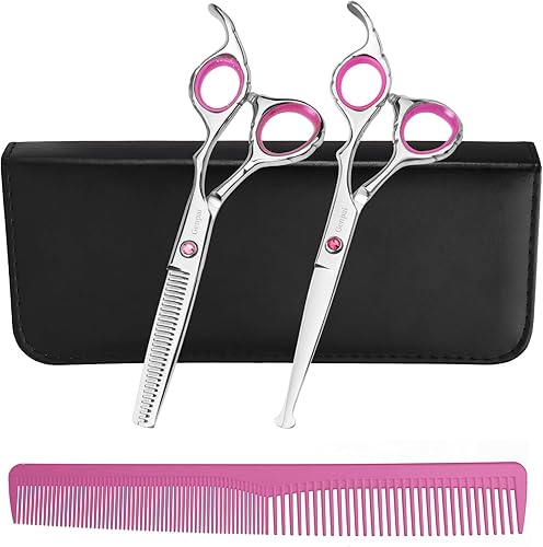 Kit de tijeras de corte de pelo de punta redonda de seguridad para niños, hombres, mujeres y uso en salones, tijeras profesionales de peluquería con