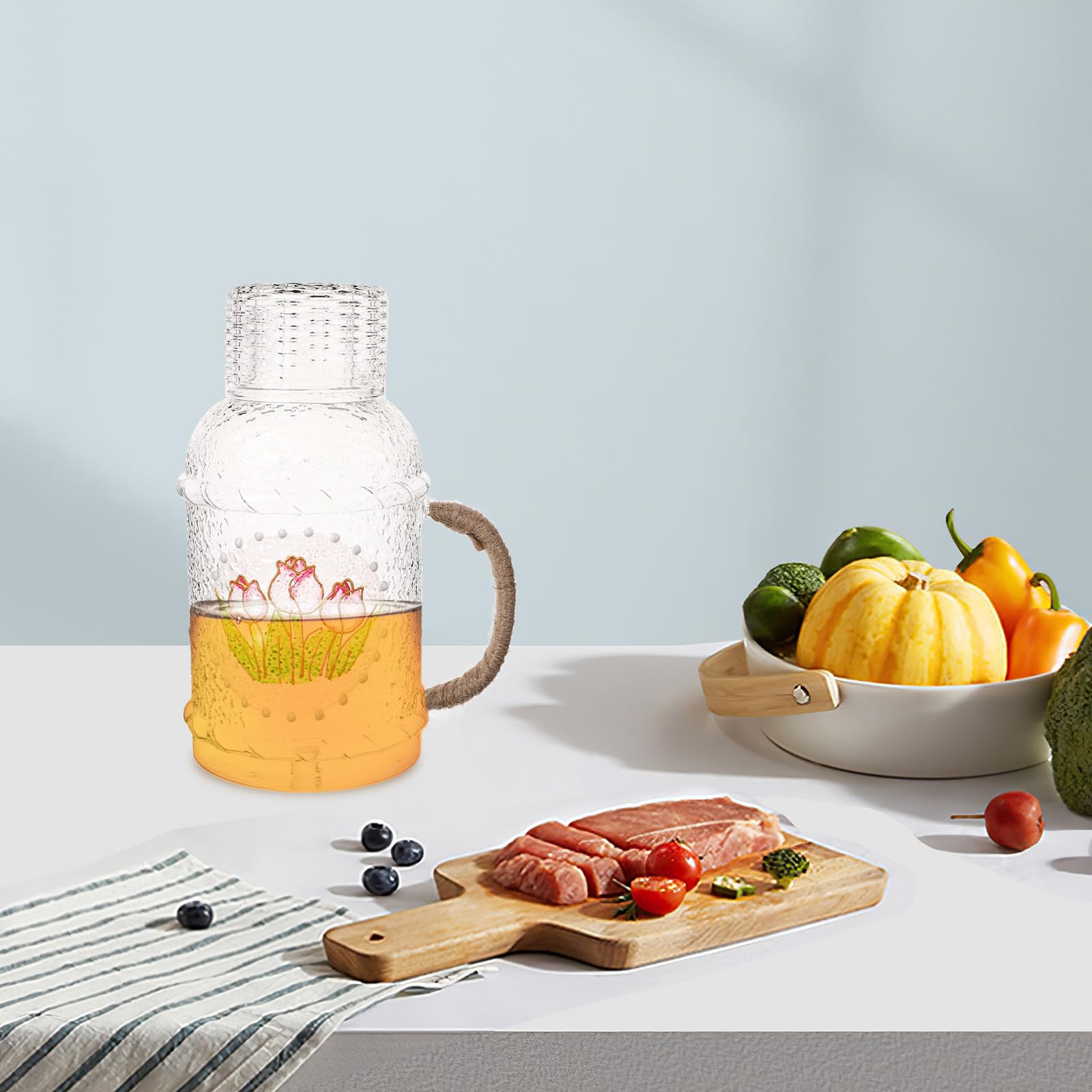 Caraffa in Vetro 2,2 per Bevande Calde e Fredde