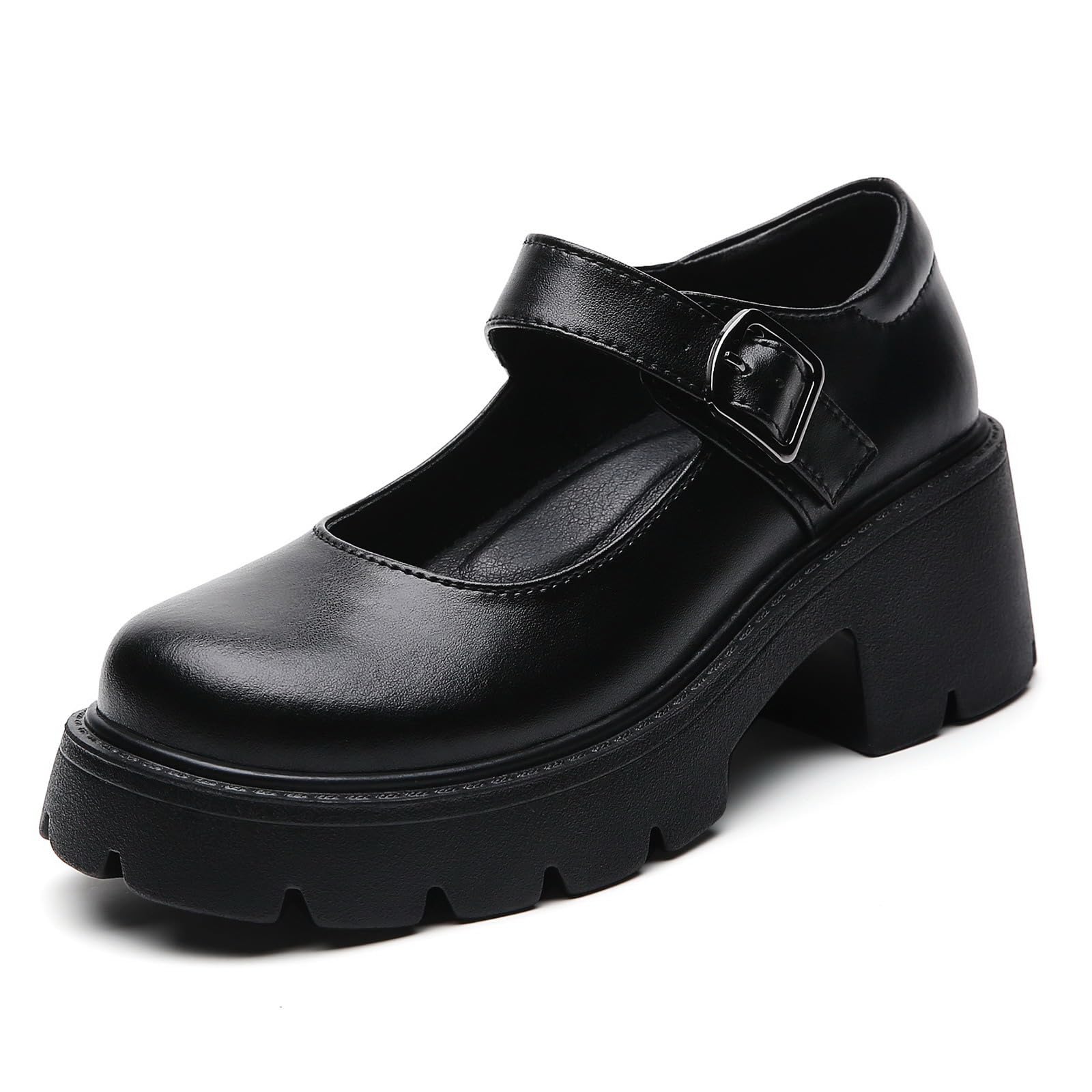 QHHMary Jane Shoes Women Platform Mary Janes for Women Round Toe Chunky Heels Women's Pumps Fashion Classic Comfortable Dressy Business Casual Shoes Dress Shoes
