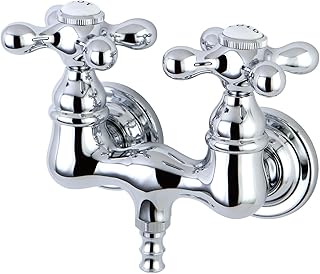 Kingston Brass CC38T1 Vintage Leg Tub Filler, Metal Cross Handle, Polished Chrome,3-3/8-Inch Center