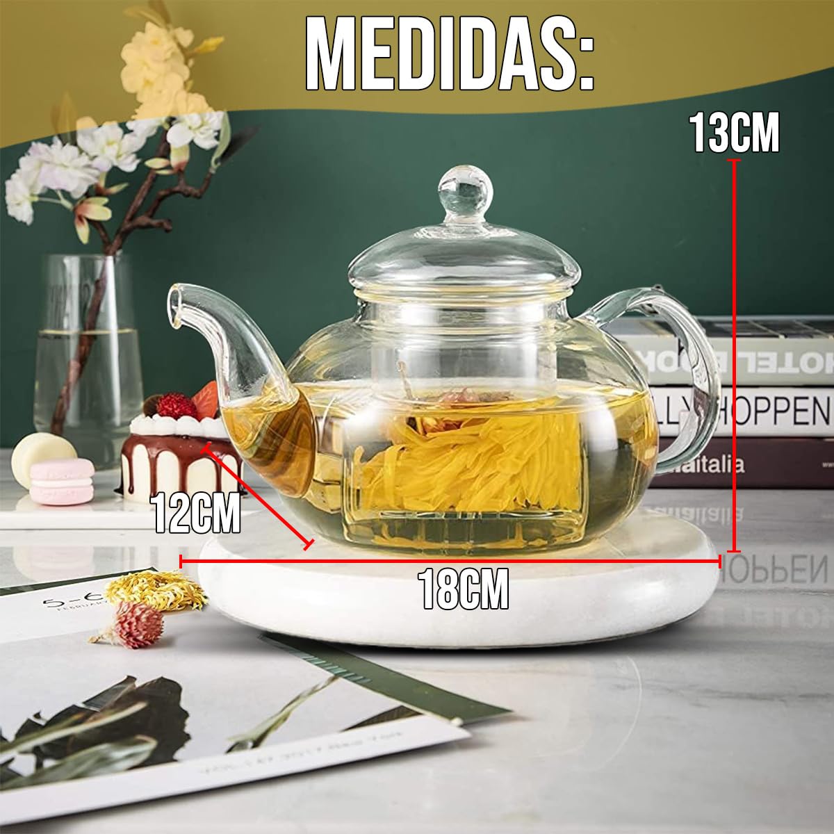Chaleira de Vidro Borossilicato Resistetnte com Infusor 600ml Bule de Ch  Resistente ao calor Para Ch Cafe Com Tampa Pode Ir ao Fogo Transparente |  Amazon.com.br