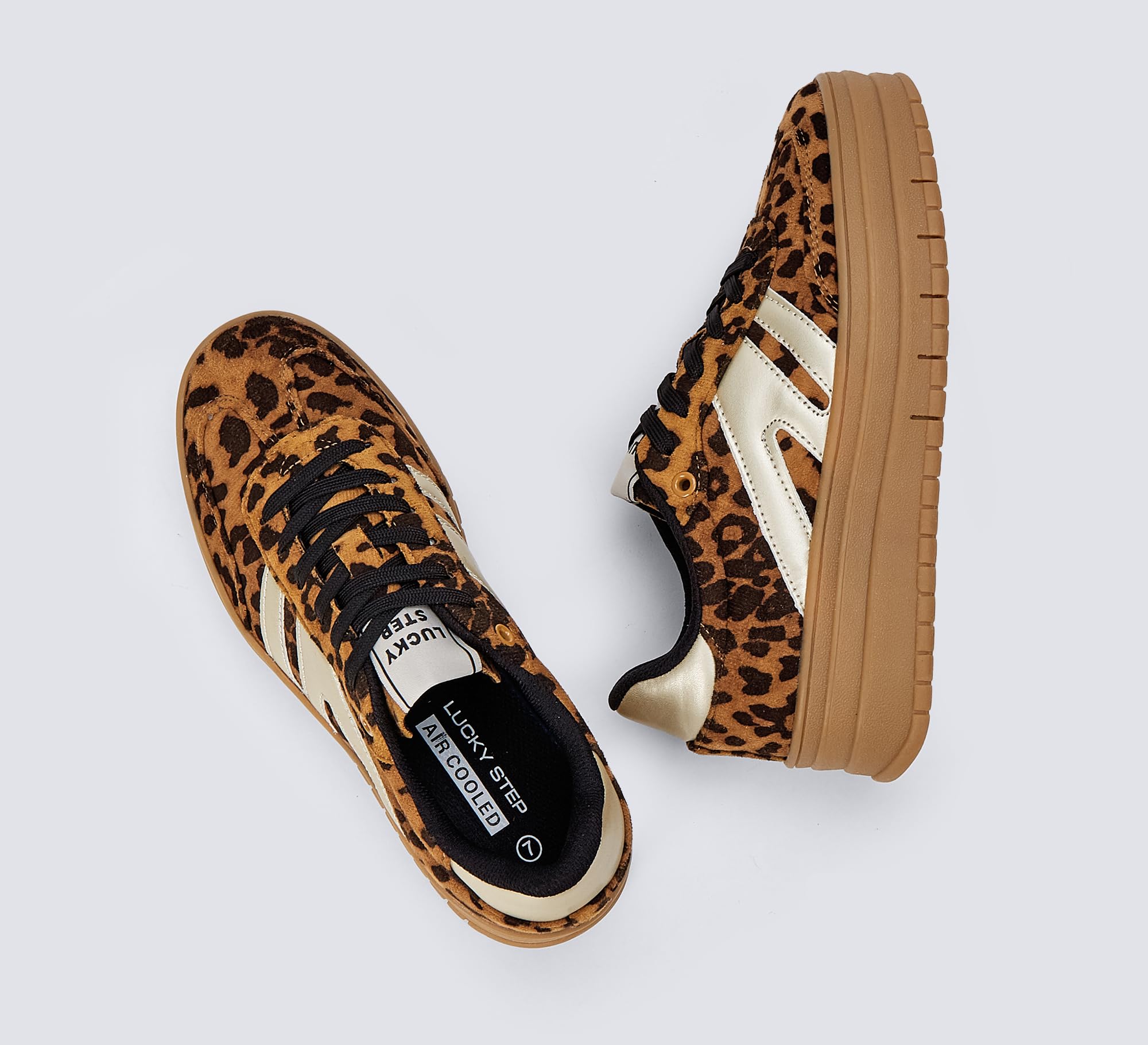 LUCKY STEP Zapatillas Plataforma Mujer - Cuña Clásica Lona Retro Tobillo Bajo Cómodas Diarias