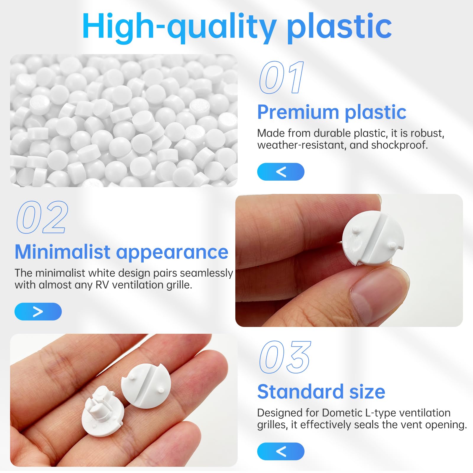 Ventclip para rejilla de ventilación Dometic Frigorífico - Clips de repuesto para rejillas de ventilación para autocaravanas, 4 unidades de clip para cubierta de invierno para frigorífico Dometic - 3