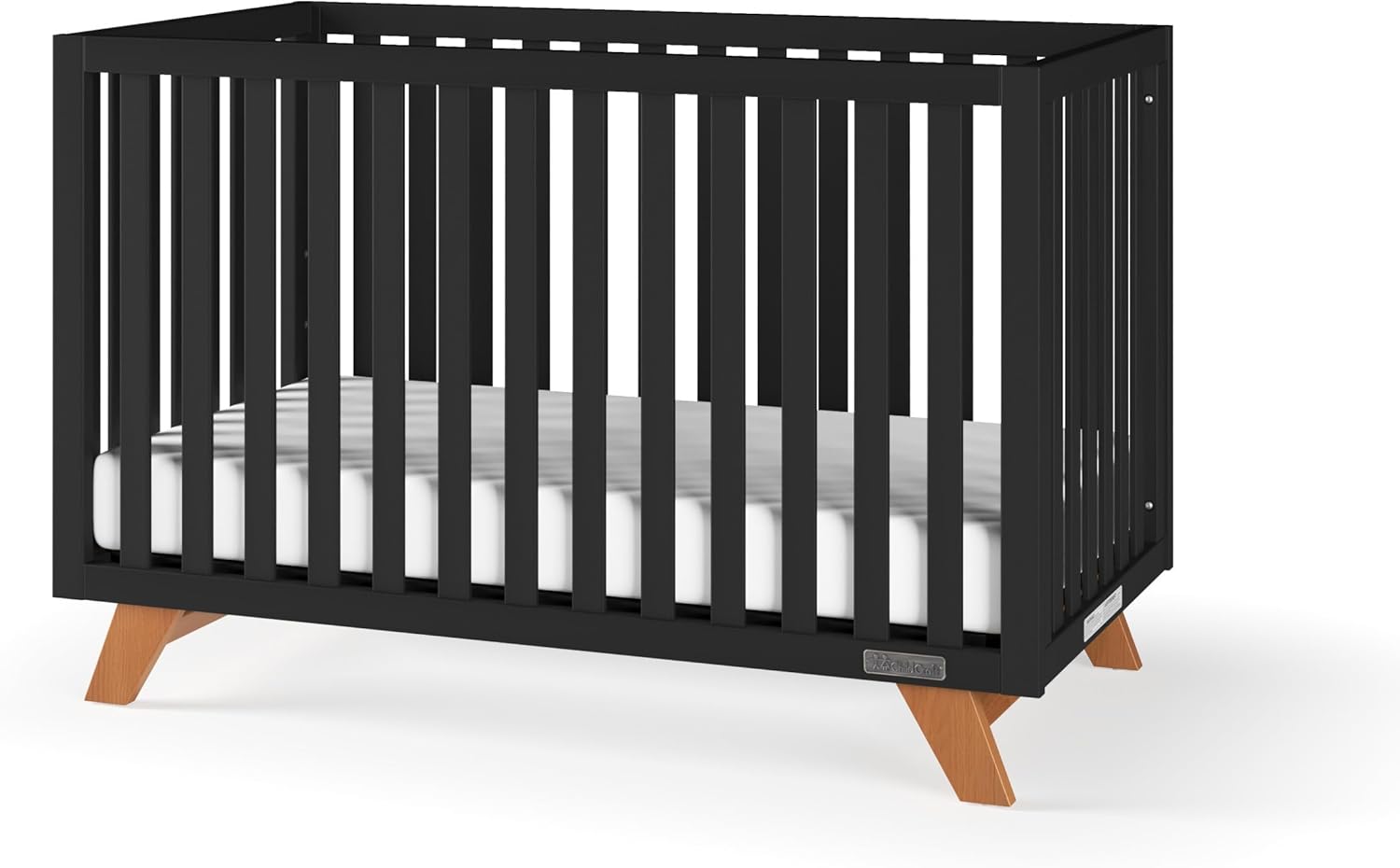 Child Craft SOHO 4-in-1 Convertible Crib, Baby Crib Converts to Day Bed, Toddler Bed and Full Size Bed, 3 Adjustable Mattress Positions, Non-Toxic, Baby Safe Finish (Ebony)