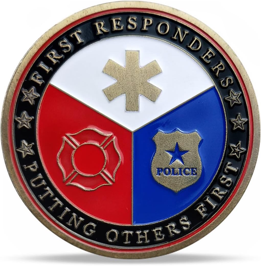 First Responders Challenge Coin Thank You Gifts Support Police Firefighter EMS Heroes