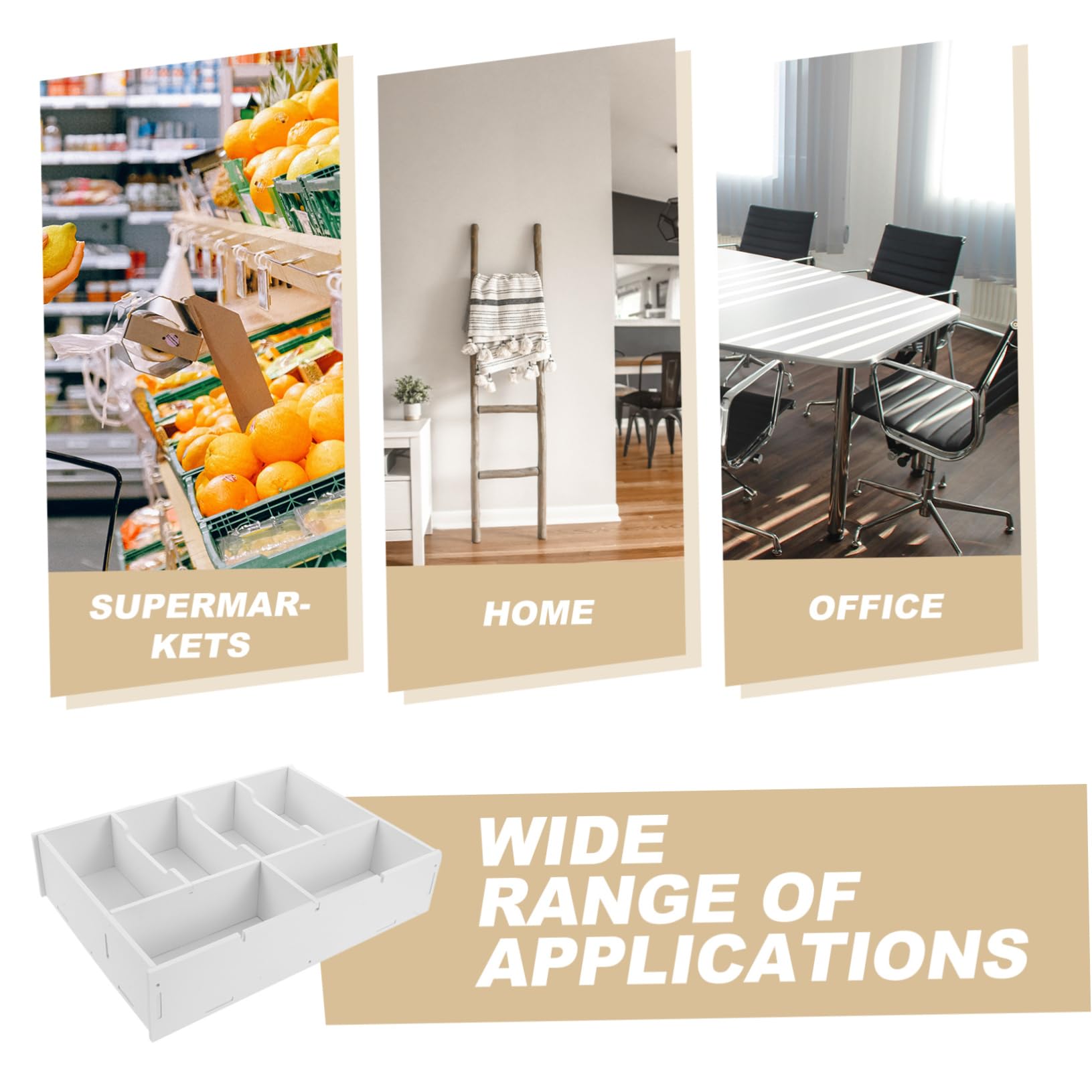 Beige Geldorganisator aus Pvc Holzverbund mit Mehrfachem Fachdesign zur Einfachen Aufbewahrung von Bargeld und Münzen für Supermarkt Kassen und Büro Schubladen