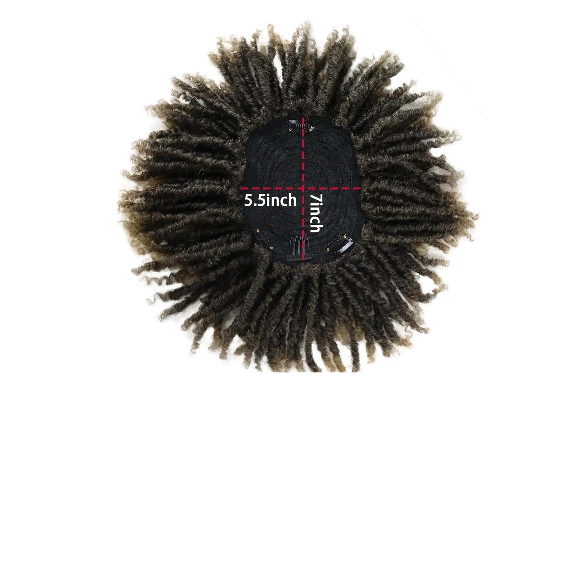 1pc sintetico 6 pollici corto dreadlock parrucche intrecciate mezza parrucca toupet pezzi di capelli for uomo nero marrone ombre maschio(Ombre Brown)