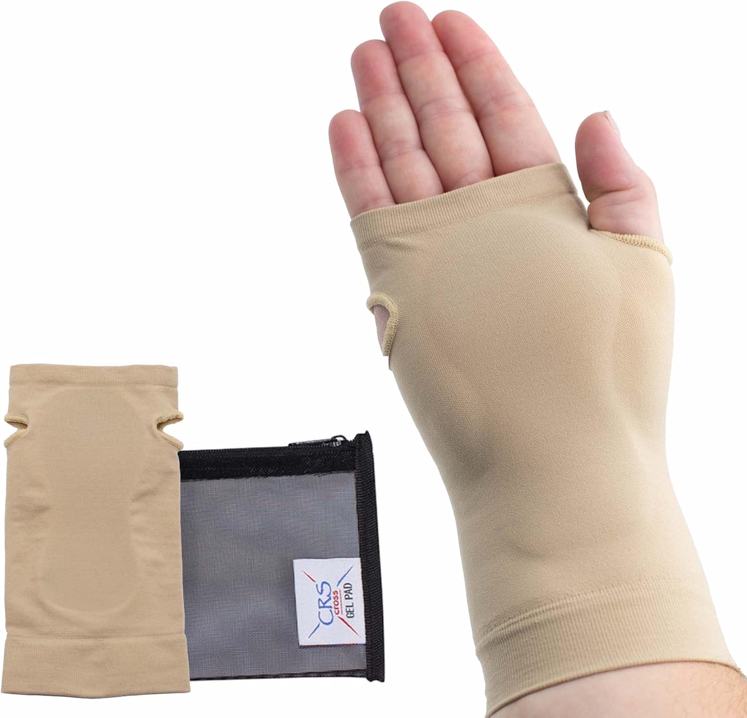 CRS Cross Carpal Gel Sleeve - Wrist and Palm Protection & Cushion. Ambidextrous Sleeve, Right or Left (One Size Fits Most) : Sports & Outdoors