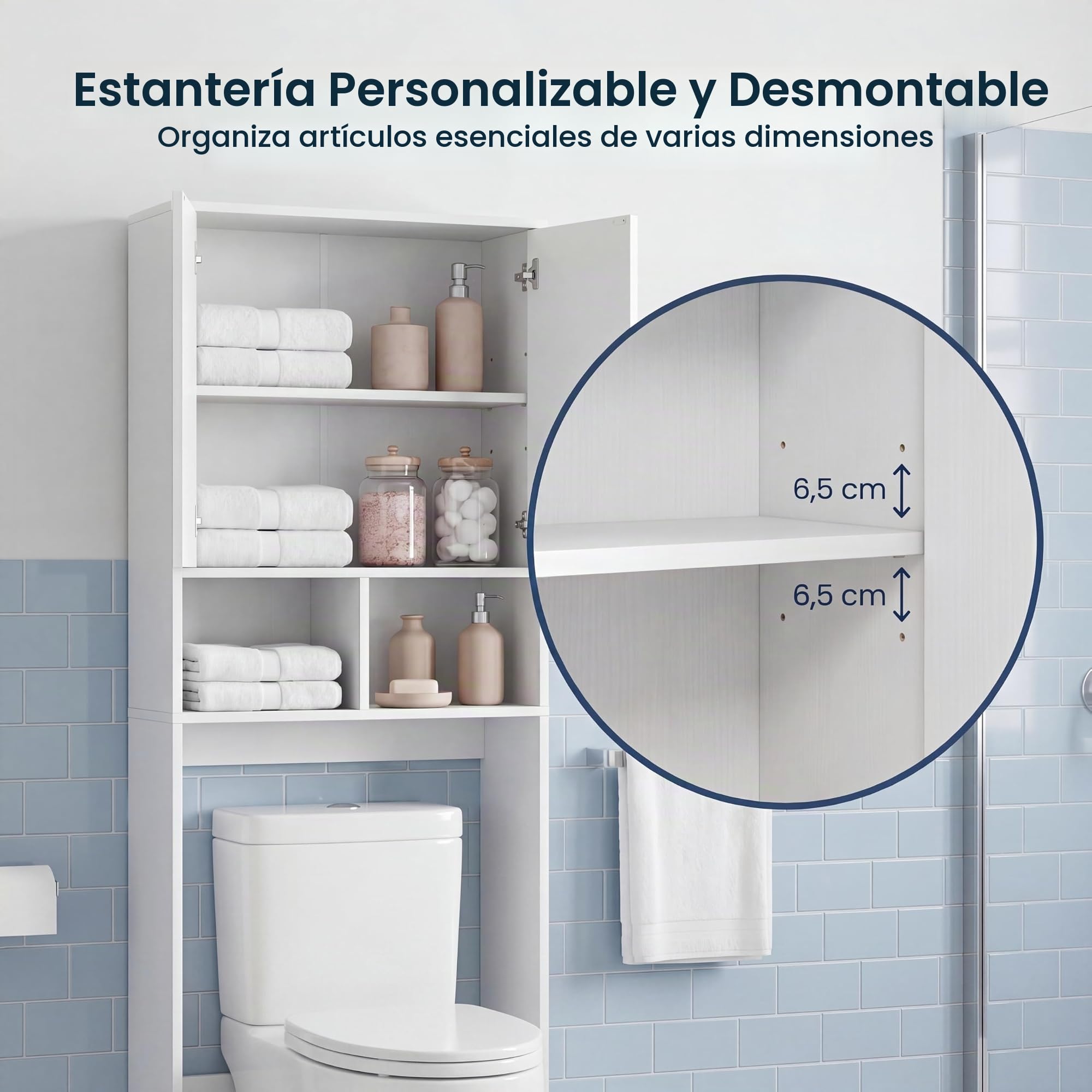 LIFEZEAL Estante sobre Inodoro con Dos Compartimentos Abiertos