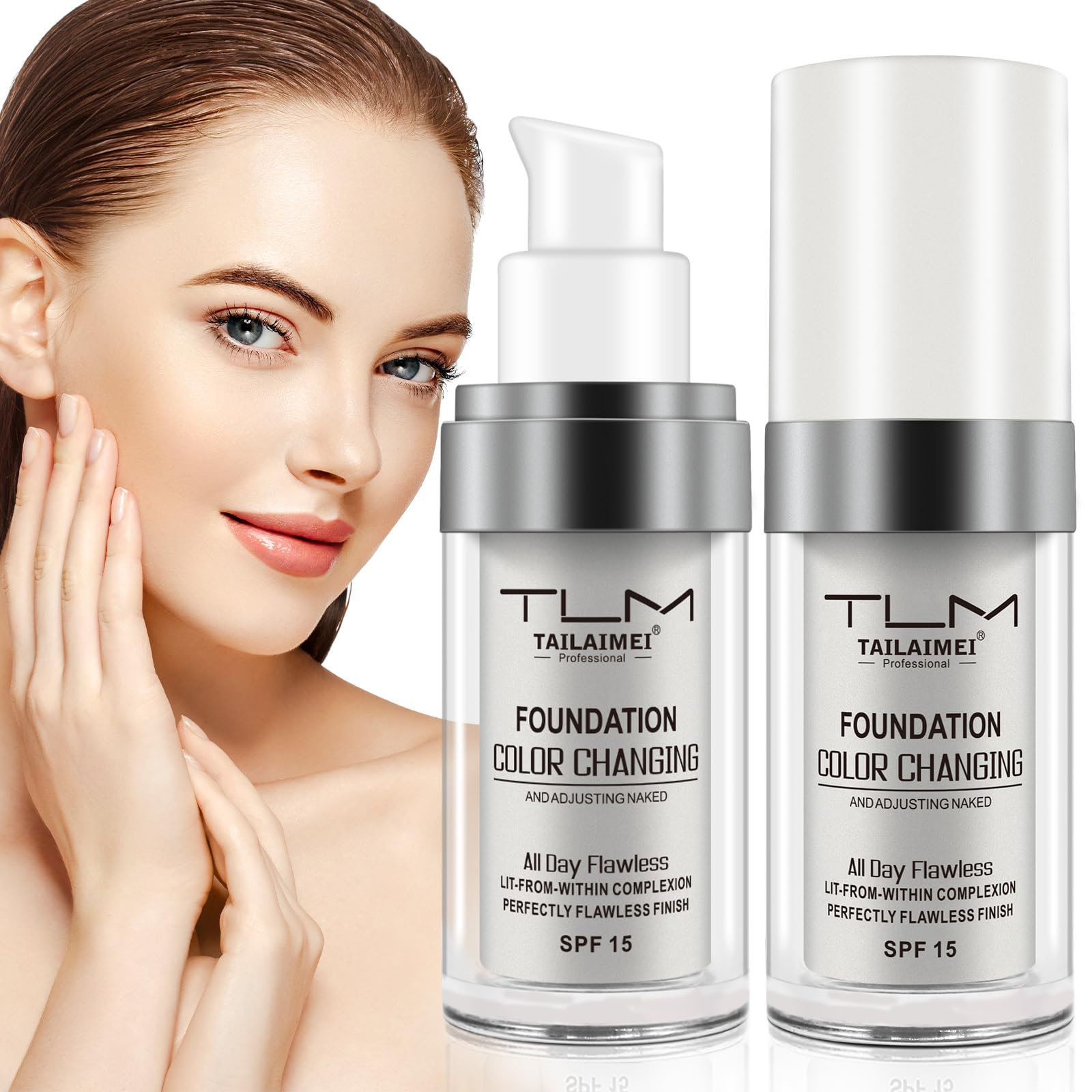 Amazon.com : 2PCS TLM Color Changing Liquid Foundation Hides