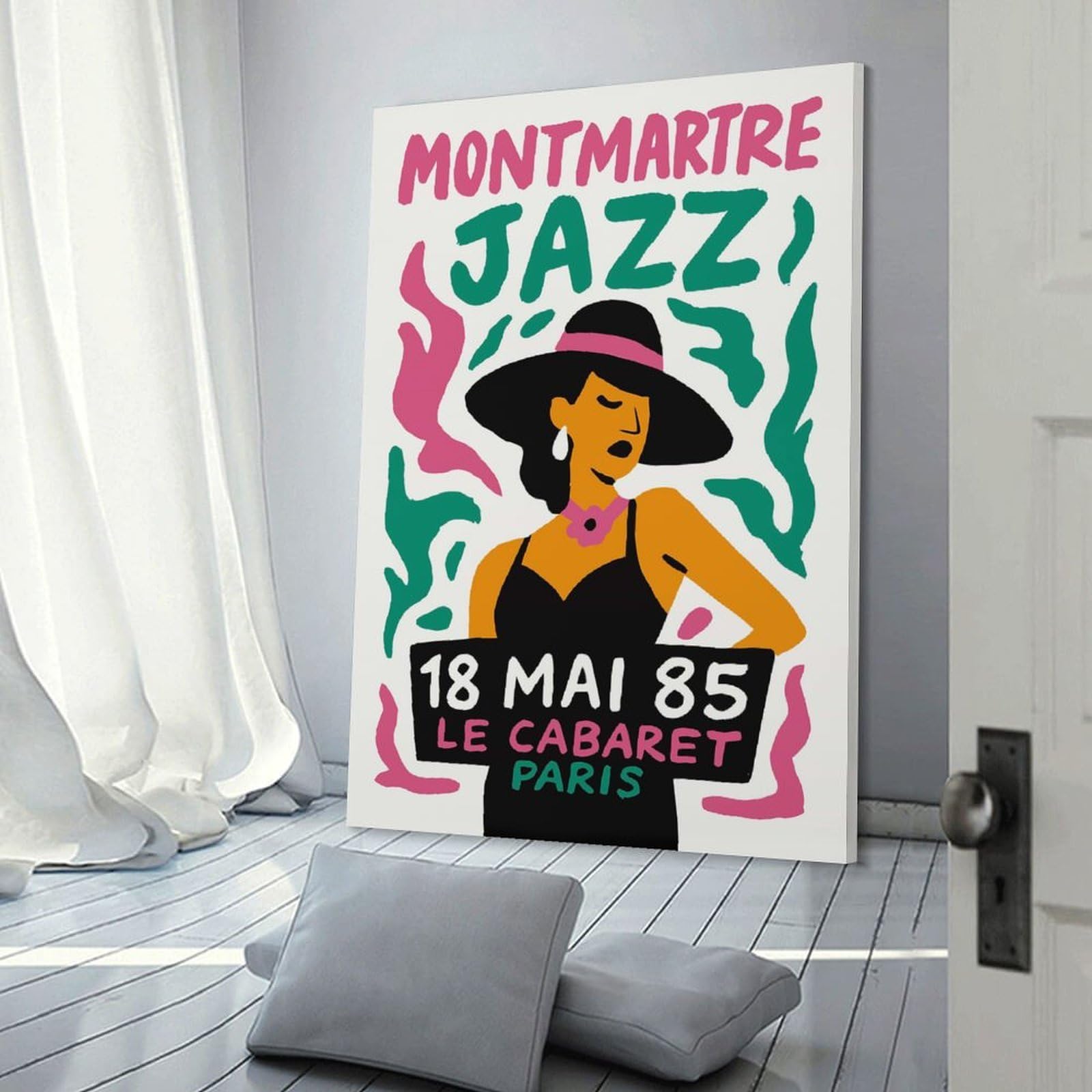 Junmoney Frame-Style-12 Wall Art Print Montmartre Jazz Cabaret, 16X24inch(40X60cm), For Contemporary Homes, Apartments Or Offices, An Easy Choice For New Home Styling