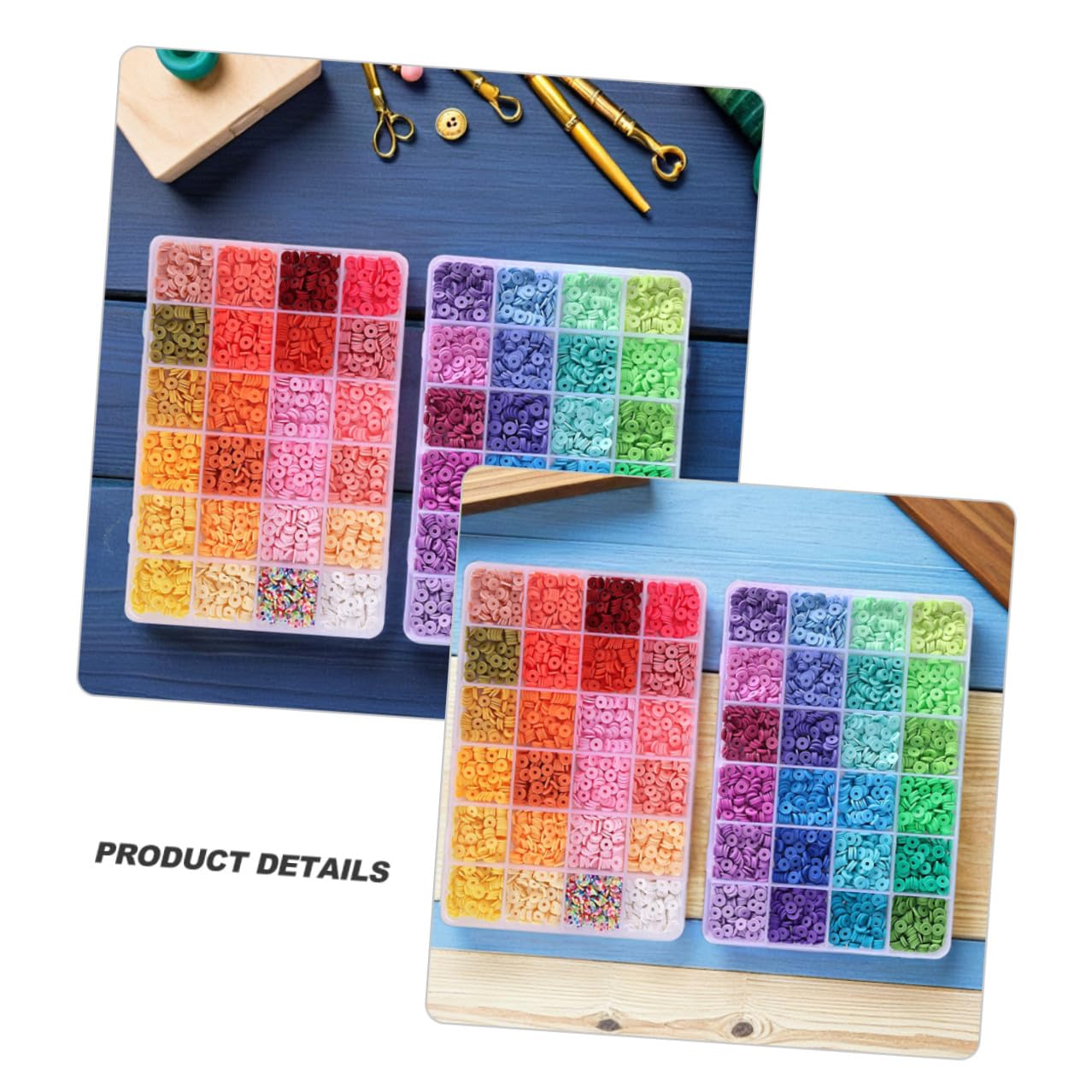 Cabilock Kit de Abalorios para Hacer Pulseras con Cuentas de Arcilla Polimérica de Incluye con Accesorios Metálicos y Cuerda de Metros para Manualidades DIY Creativas y Regalo Artesanal