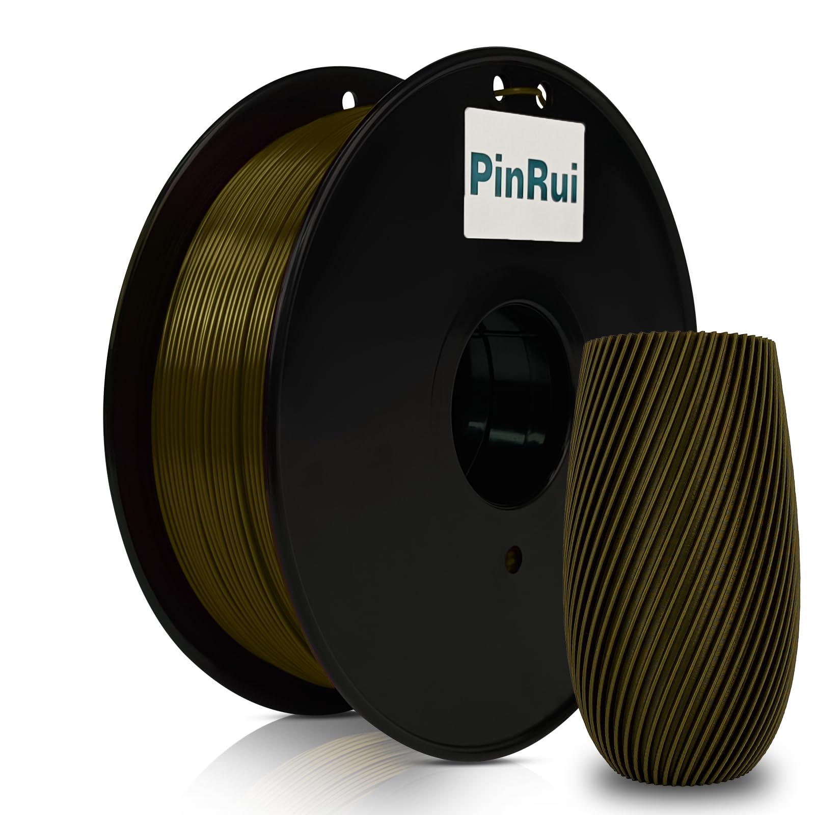 PinRui PLA Silk Filament 1.75mm 1KG, PLA 3D Printer Filament, No Warp Smooth Printing, Dimensional Accuracy +/- 0.03mm, Fit Most FDM Printer, Silk Bronze