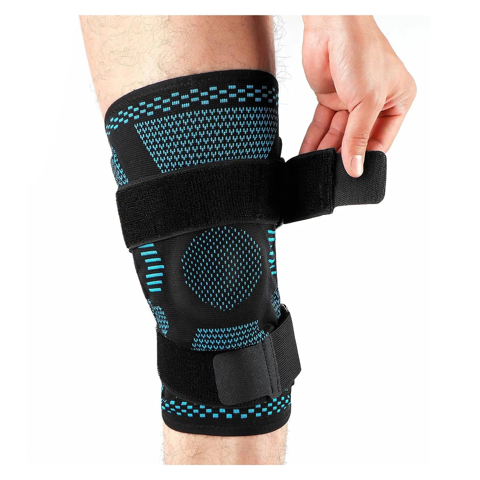 Genouillère Genouillères de Sport for Genou, 1 pièce, avec stabilisateurs latéraux, Manchon de Compression(Black,M)