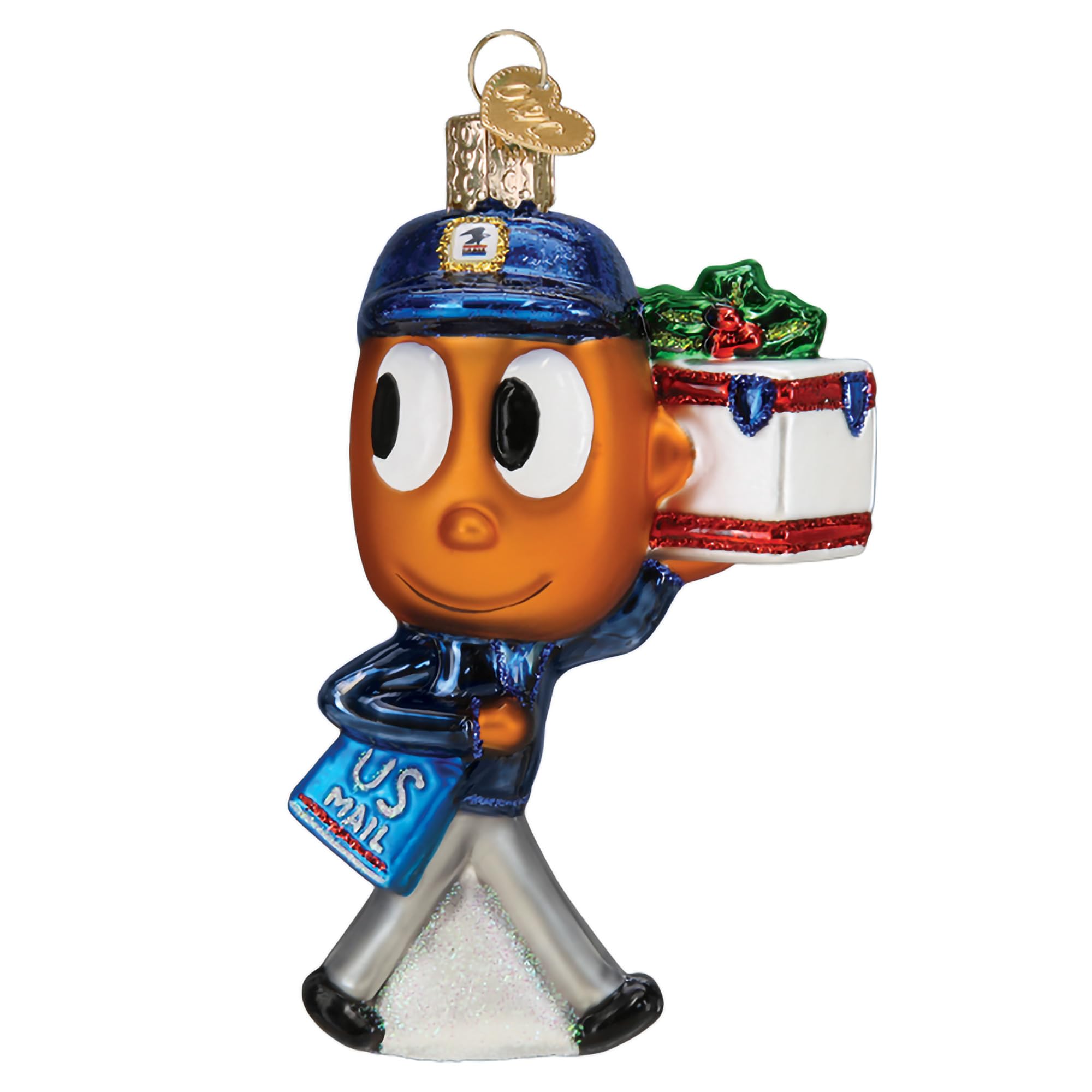 Old World Christmas USPS Mr. Zip Glass Blown Ornament for Christmas Tree, Handcrafted Holiday Decoration