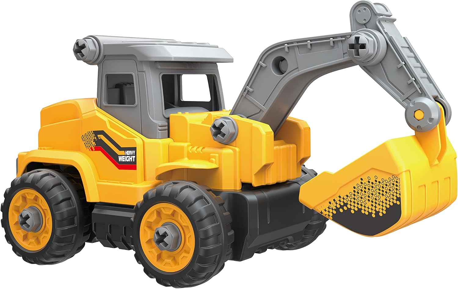 MUKIKIM Construct A Truck 2.0 – Excavator. Remote Control Take Apart Truck Toys for Kids. Educational STEM RC Car Building Set. Electric Digger Assemble Kit & Tool Included