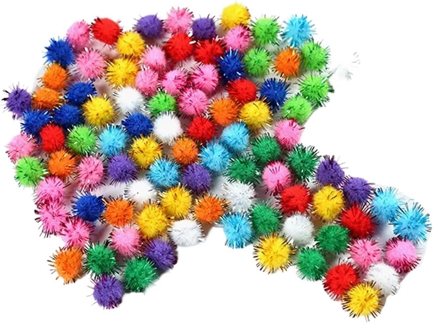 Wool Felt Balls Colored Glitter Balls Pompom Furry Christmas Pom Poms DIY Pompones Craft Supplies Handmade Decoration Materials for Crafts(25mm 216pcs)