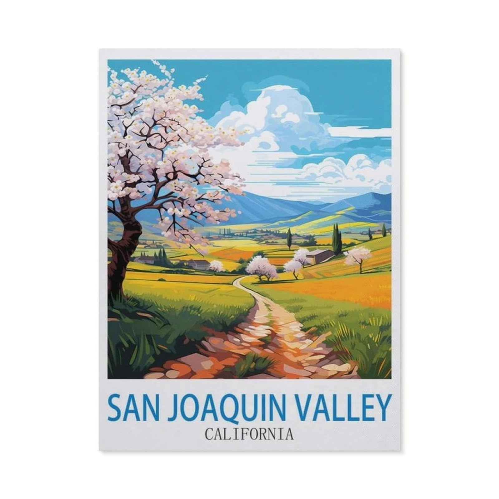 BEAYODKP San Joaquin Valley California，5D DIY Diamond Painting Full Round Drill Diamond Embroidery Cross Stitch Rhinestone Mosaic Paintings Art（50 x 60 cm/19.68 x 23.62 inches）-CM36