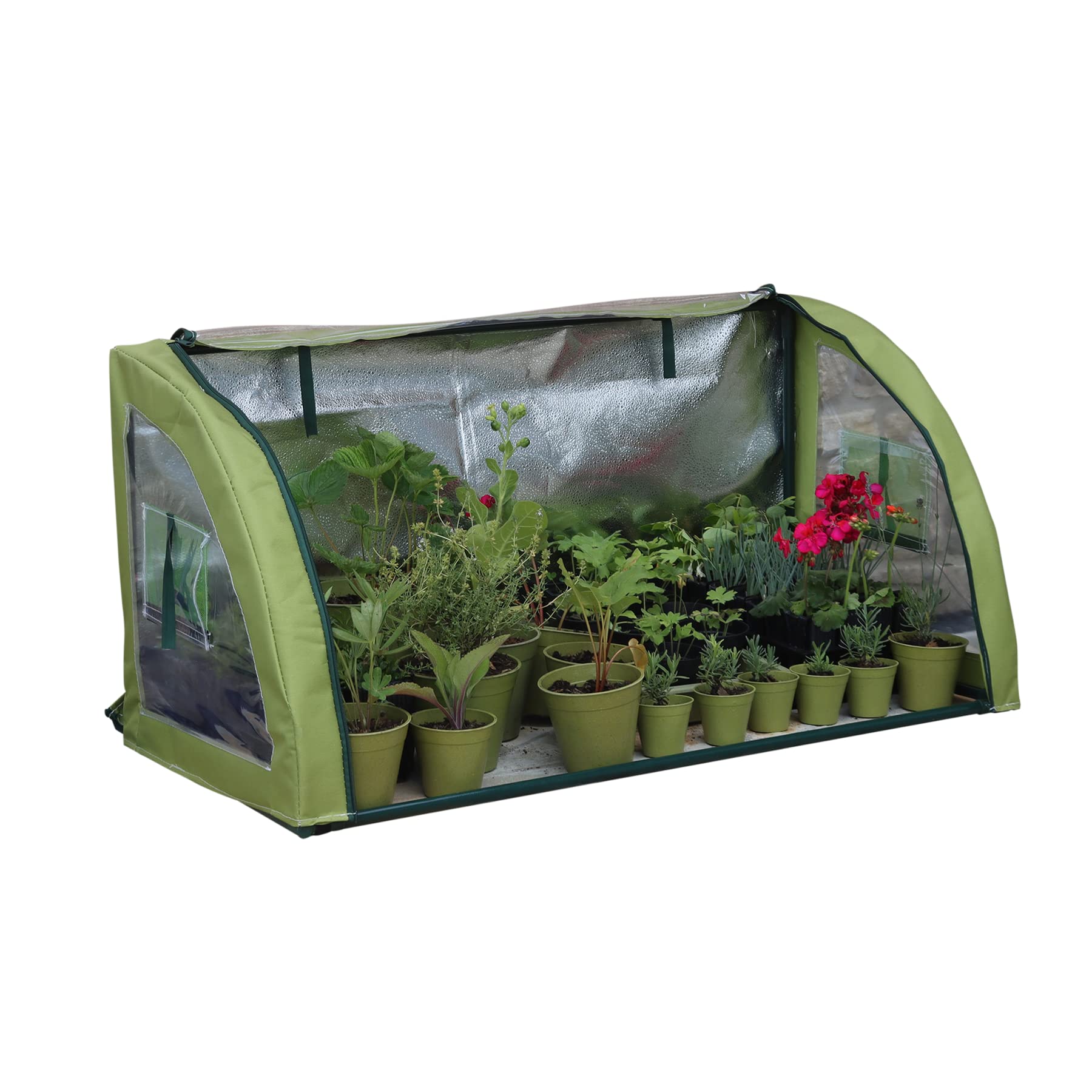 Haxnicks Light-Booster Cold Frame, Silver Foil Back Panel Increases Light By Up To 50 Percent, W150 x H160 x D40cm, LIGHTB030101