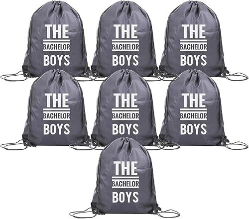 Syiomlis - Paquete de 7 bolsas con cordón para fiesta de soltero, regalos de despedida de soltero para hombres, accesorios de fiesta, bolsa con
