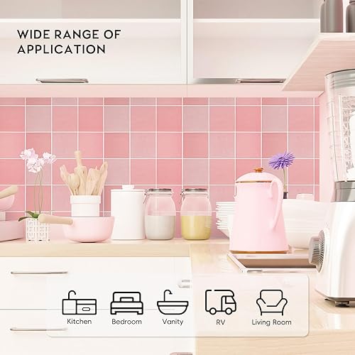 Miniatura 8 de Protector contra salpicaduras de color verde, autoadhesivo de plumas en muro, azulejos de mosaico de pavo real para cocina, baño (10 x 10 pulgadas,