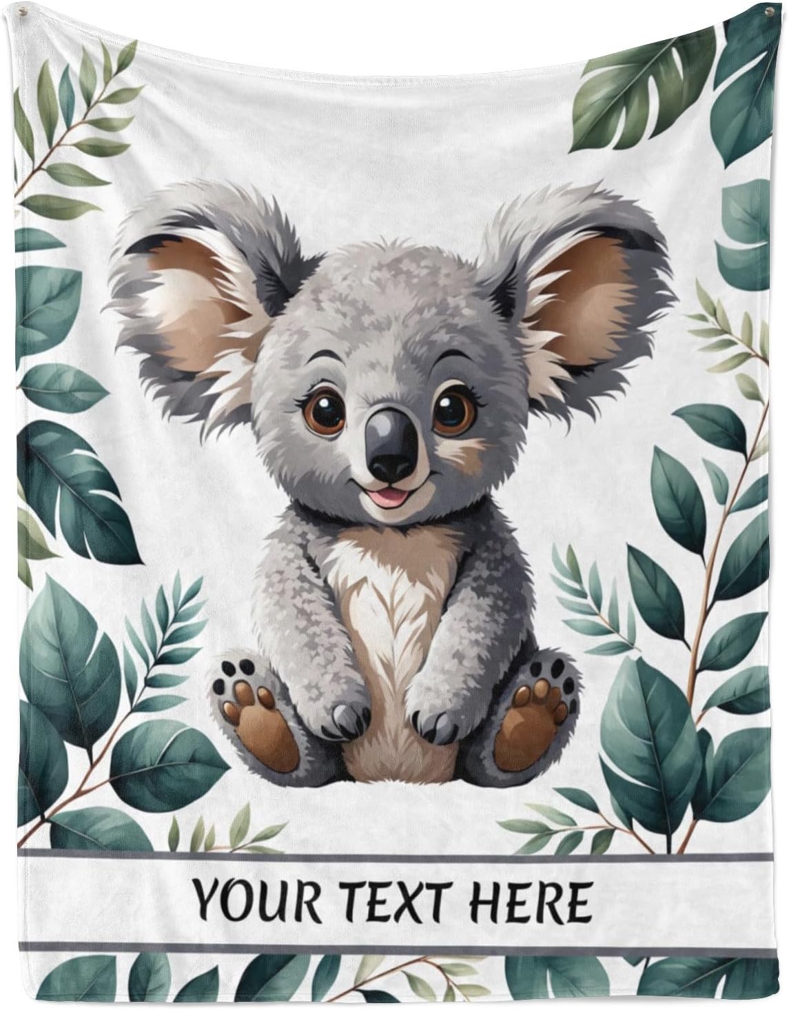 Personalized Koala Blanket, Ultra Soft Micro Flannel Blanket for Bed Couch Living Room(Teens), 50 x 60 Inches