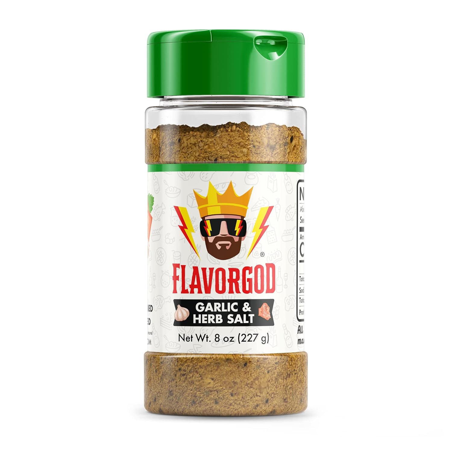 Garlic & Herb Salt Finisher by Flavor God - Premium All Natural & Healthy Spice & Seasoning Mix Blend for Chicken, Beef, Seafood & Vegetables - Kosher, Low Sodium, Dairy- Free, Vegan & Keto Friendly : Grocery & Gourmet Food