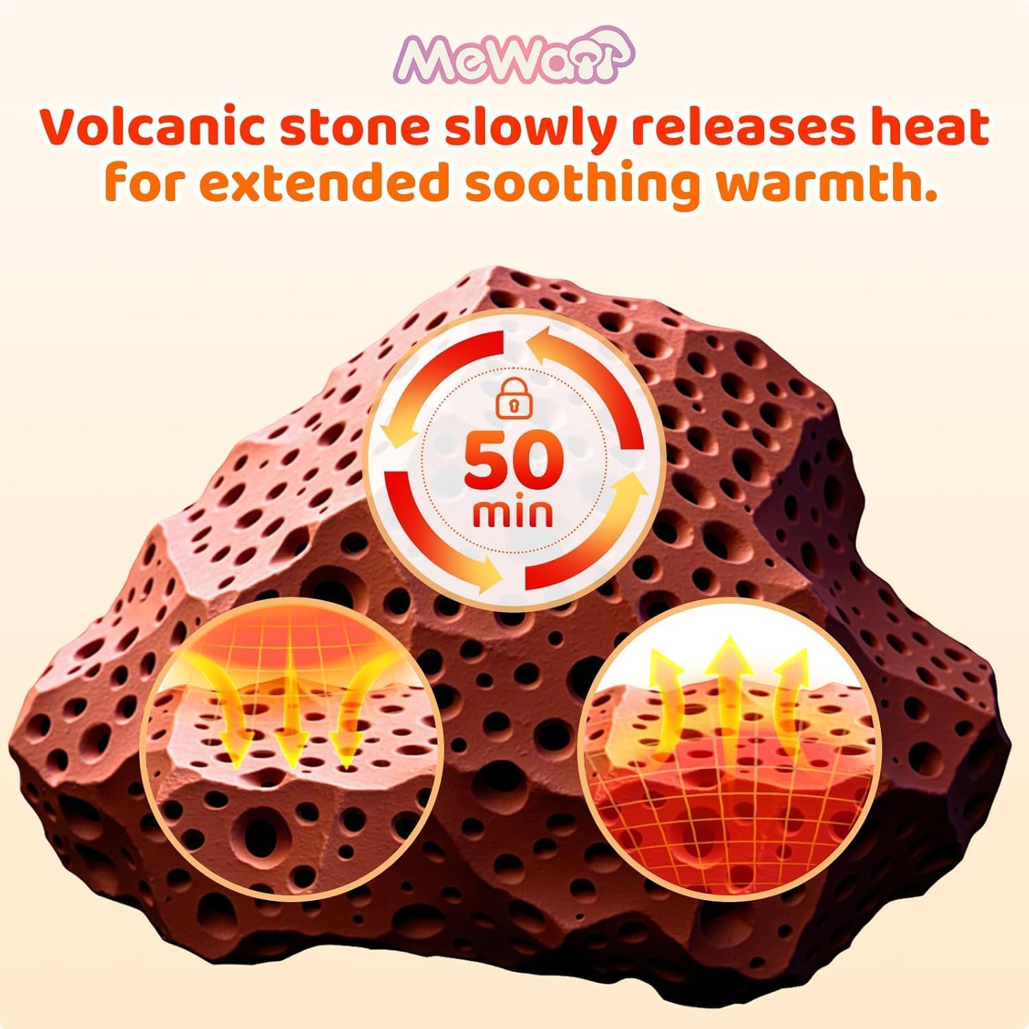 Strawberry Cow Plush Microwavable Stuffed Animals, Unscented 1.2 lbs Volcanic Rock Heatable Heating Pad 50-Minute Lasting Warmth Period Cramps Menstruation Stress Relief Gifts Girls Women