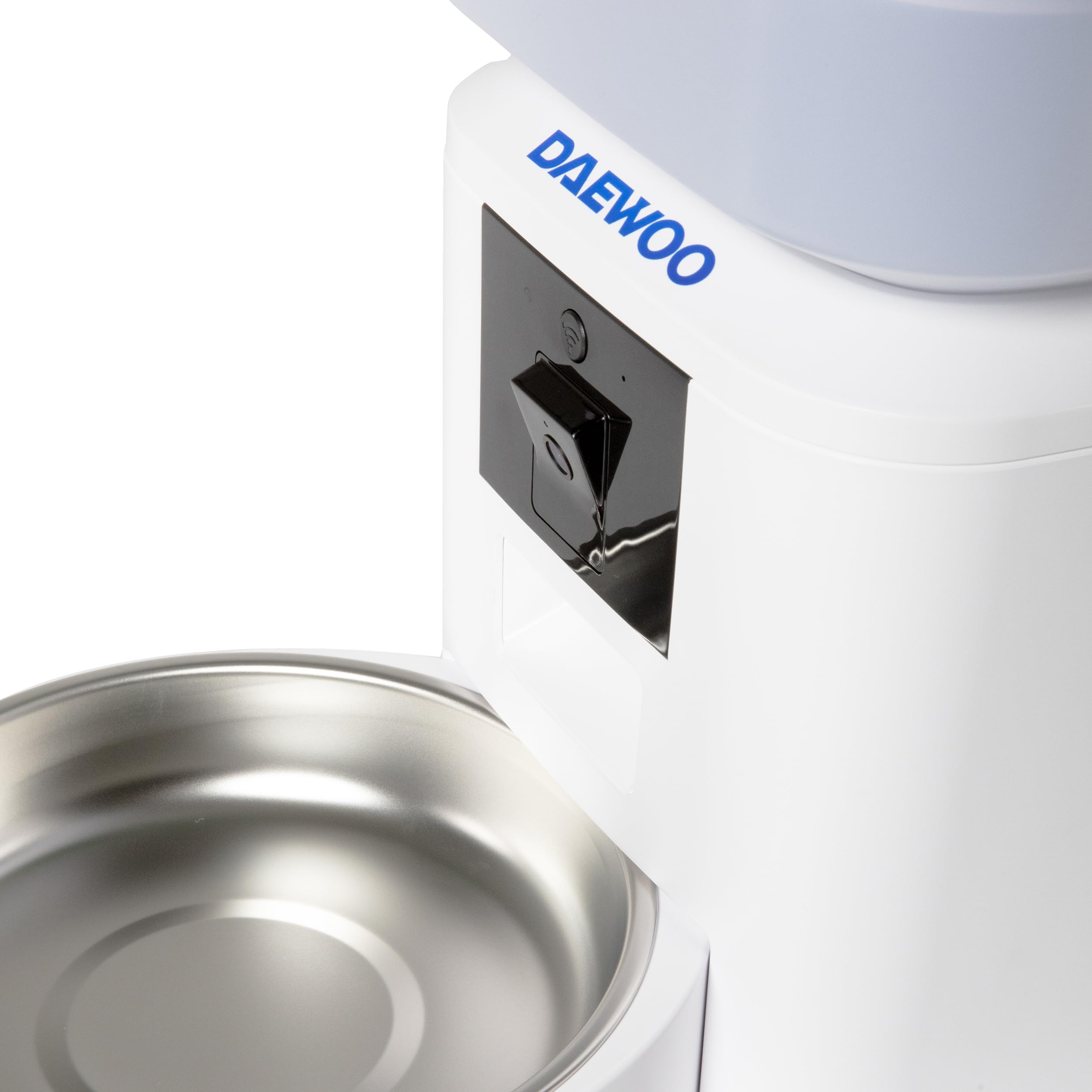 Daewoo - Distributore Automatico Cibo Gatti e Cani con Telecamera HD, Capacità 2L, Alimentazione Programmata Fino a 15 Pasti al Giorno, Microfono Integrato, Controllo Remoto tramite App Tuya