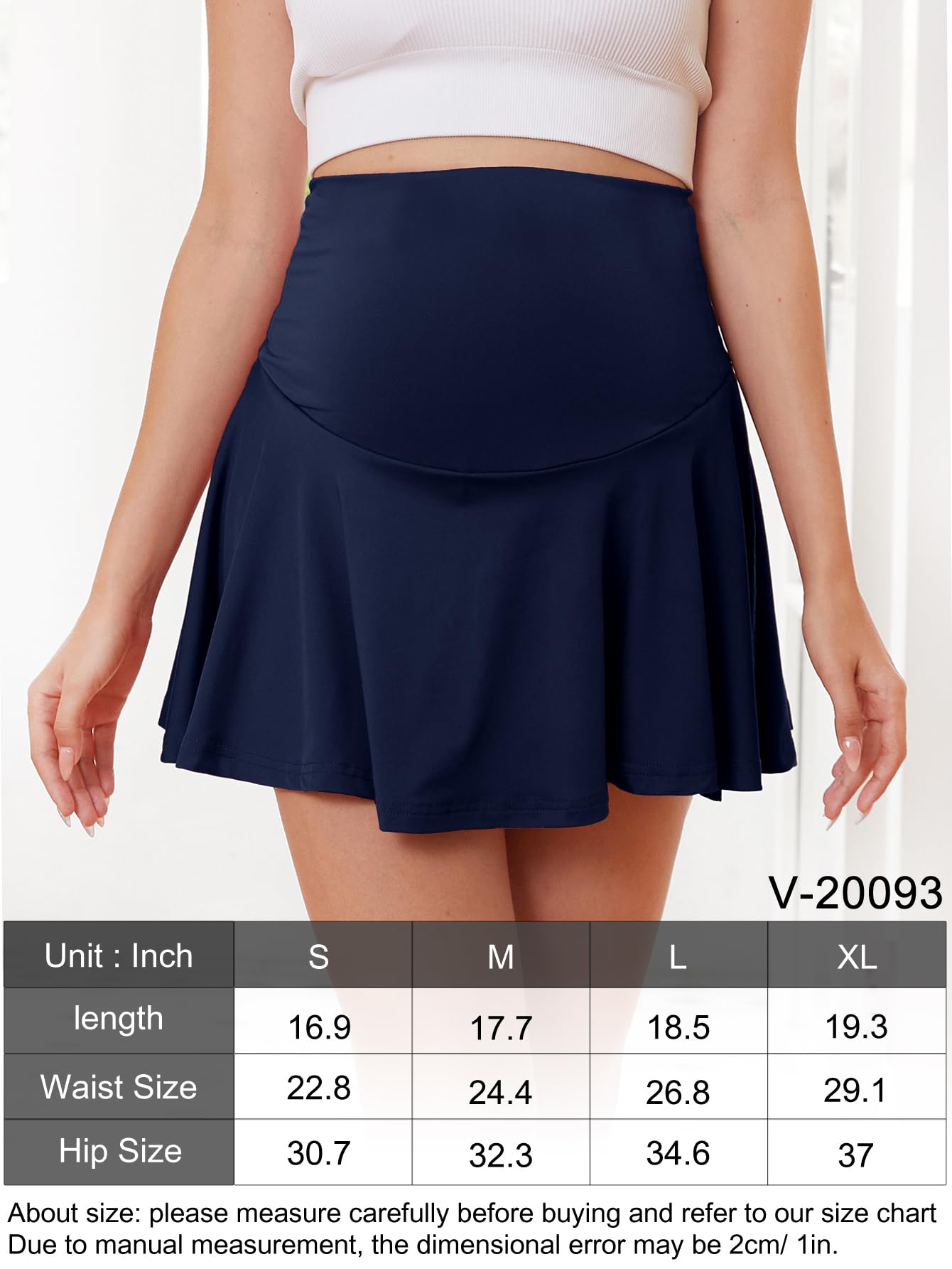 PARNIXS Short de maternité avec poche, short de baseball tendance, short de sport d'été, fente double couche, pas d'exposition, pas d'embarras