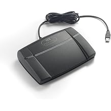 Altoedge Transcription Foot Pedal Bundle with Ear Bud Headset with Microphone