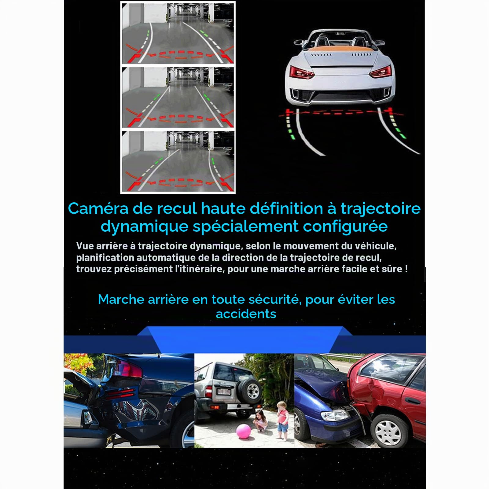 Pathson 7 Pouces TFT Moniteur Rétroviseur De Voiture +Caméra De Recul 7 IR Lampes sans Fils