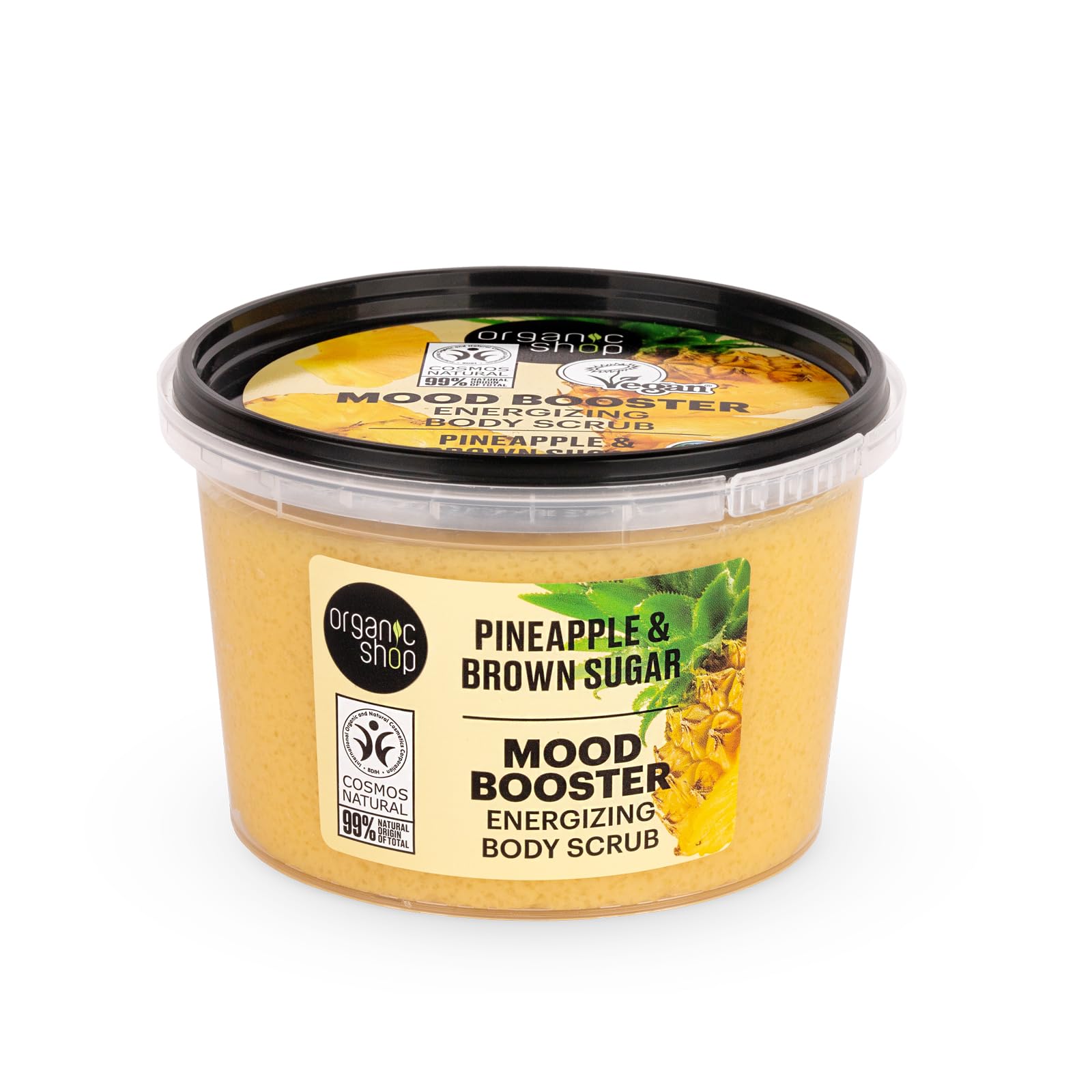 Organic Shop 250ml Body Scrub Mood Booster Energizing Pineapple & Brown Sugar