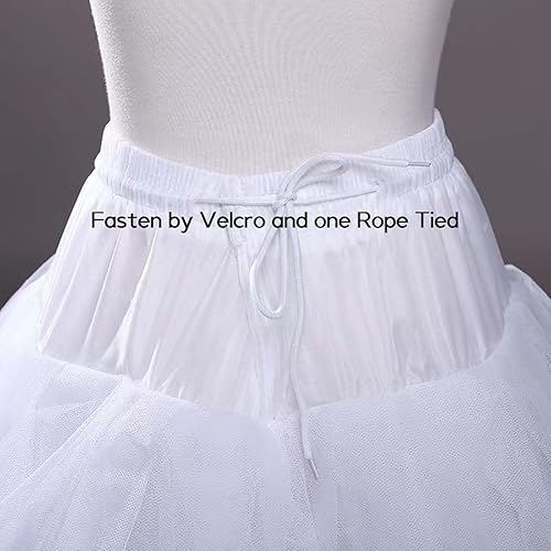 Miniatura 5 de 8 capas de tul sin aros una línea de enagua crinolina debajo de la falda longitud del piso para vestidos de novia de novia