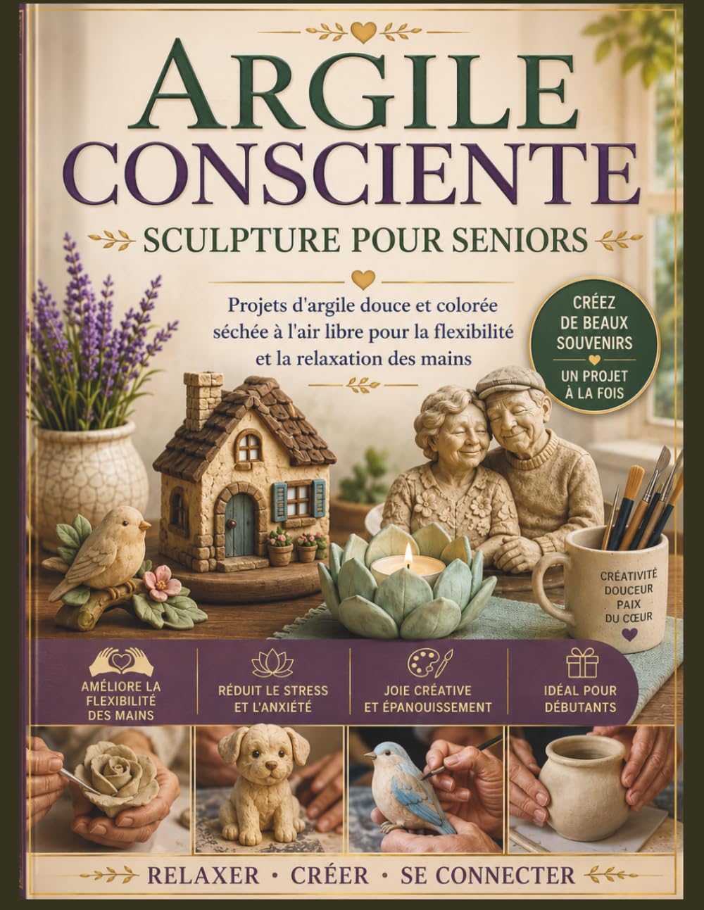 ARGILE CONSCIENTE SCULPTURE POUR SENIORS: Projets d'argile douce et colorée séchée à l'air libre pour la flexibilité et la relaxation des mains