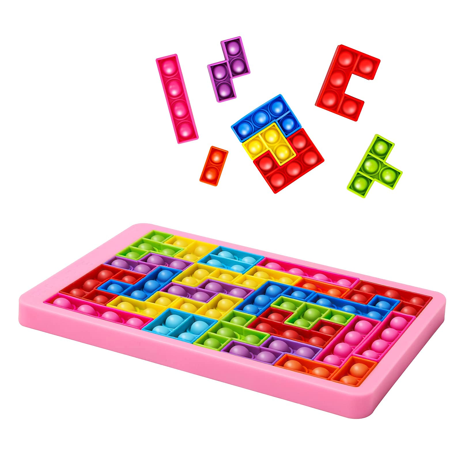 MILESTAR Milesstar Big Pop Game Board Fidget Toy,Rainbow Jigsaw Puzzle Puzzle Pop Fidget Toys,Pops Anti Stress Relief Pressure Toys,Best Pop Toys for Kids,Gifts for Gilrs 8-10…