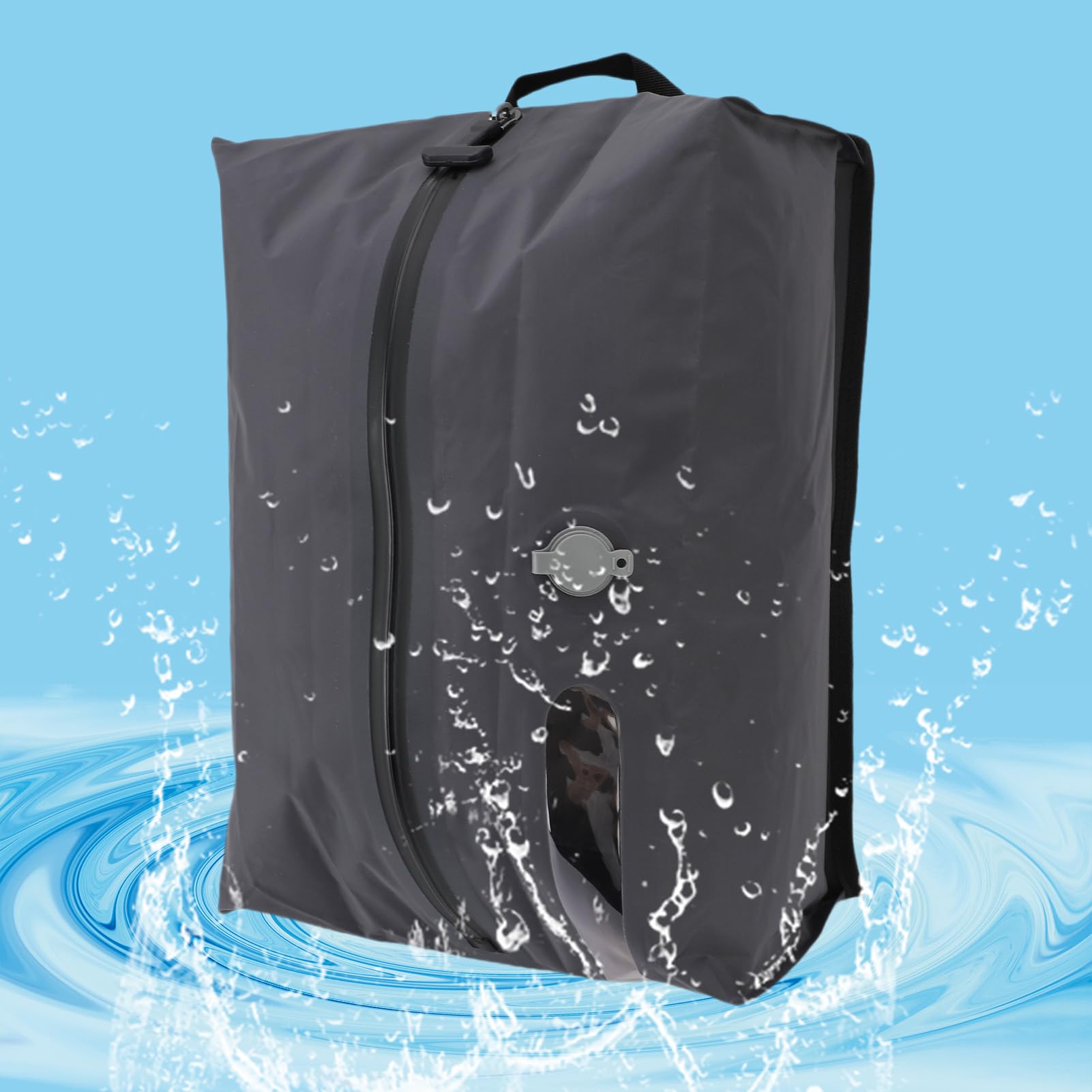 Sacchetti sottovuoto da viaggio, sacchetto di compressione sottovuoto riutilizzabile da 16litri per indumenti, cubo di imballaggio sottovuoto impermeabile e salvaspazio per (GRAY)