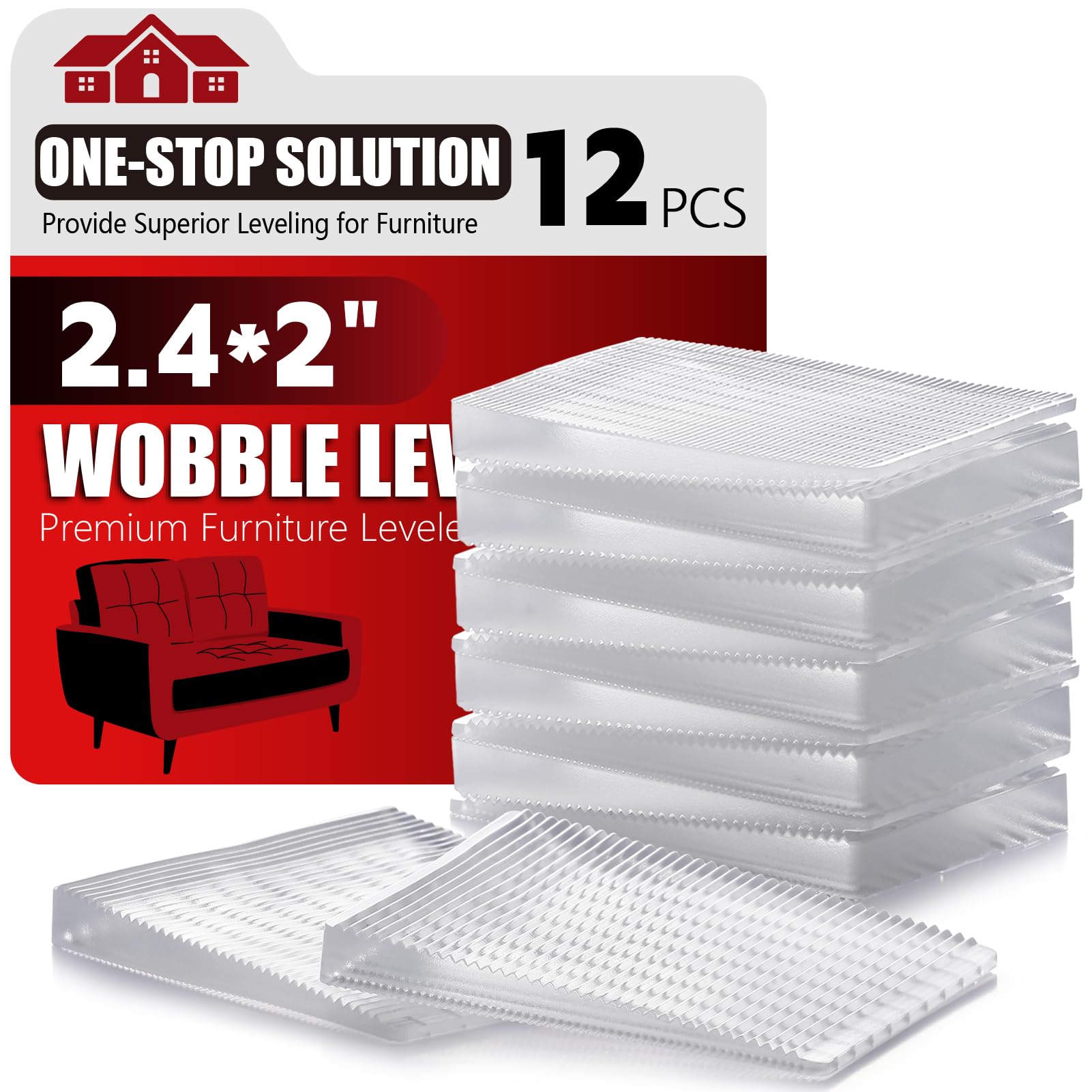 Leveling Shims - 12 Pack for Furniture & More -10