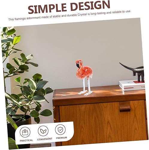 Miniatura 2 de Decoración de flamenco Ornamento de vidrieras Cristal Flamingo Modelo Escritorio único Dec