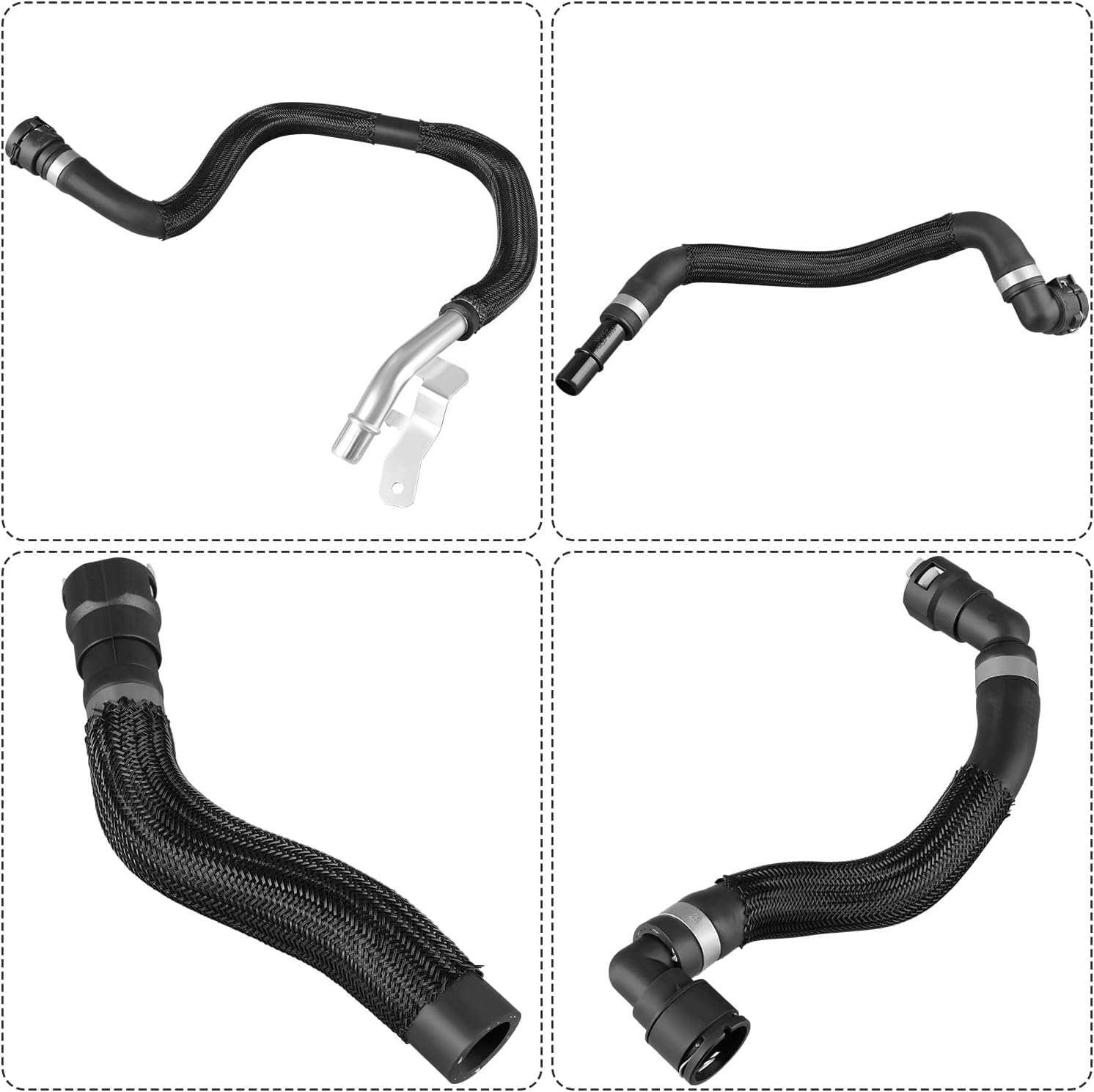COOL STAR Engine Coolant Thermostat Assembly with HVAC Heater Supply Return Jumper Hose Kit Compatible with Jeep Cherokee 2.4L 2014-2018 Replace 68199254AA 68104972AA 52014624AA 5047263AB