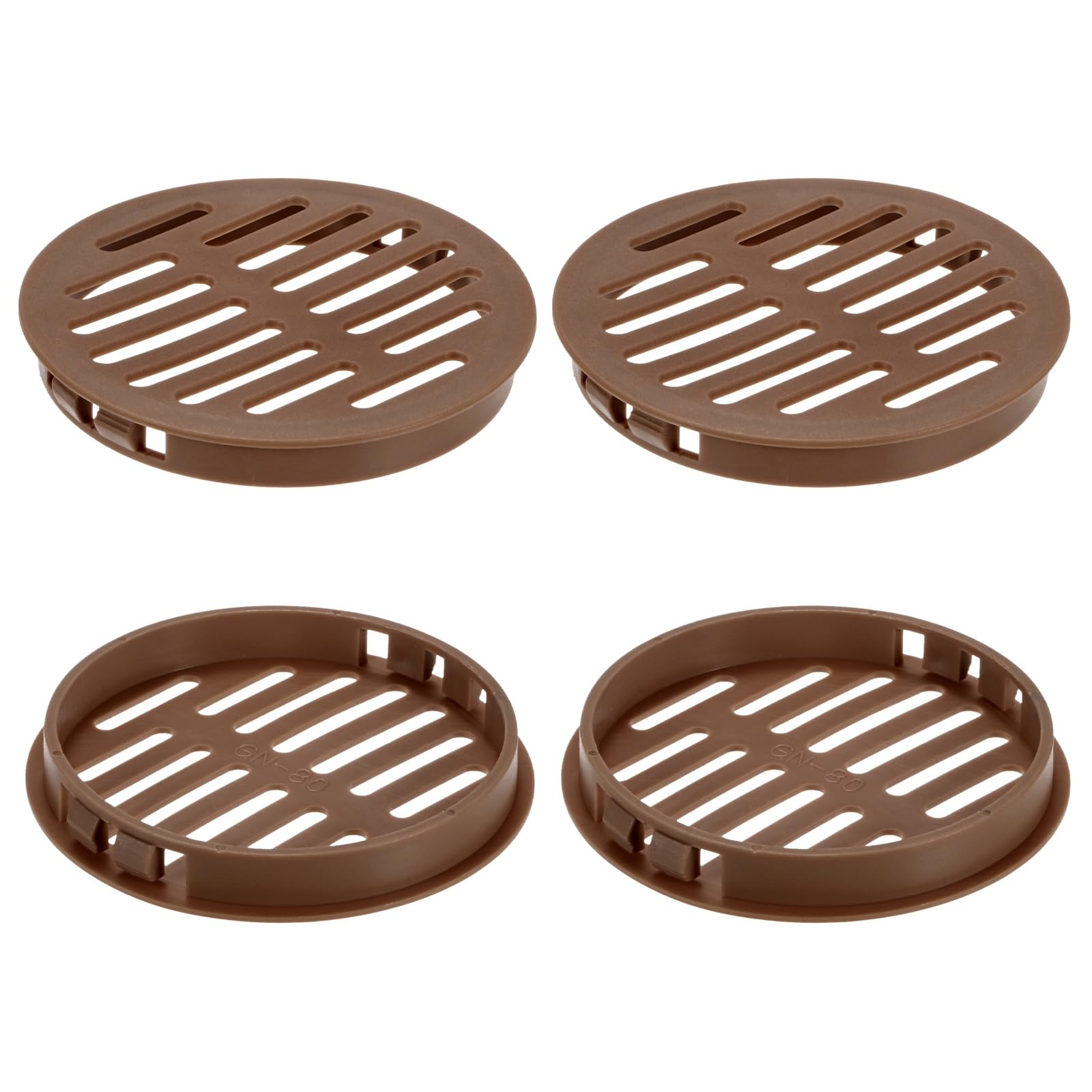 M METERXITY 4-Pack Round Soffit Vents 80mm/3.1", Air Vents Grille, Brown