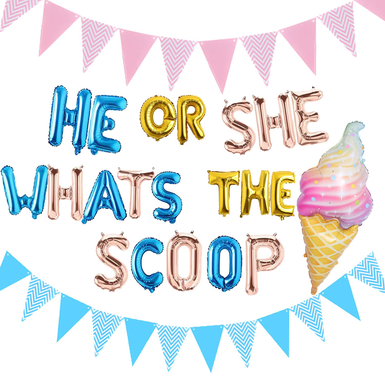 Buy Ice Cream Gender Reveal Decorations, What's The Scoop Gender Reveal