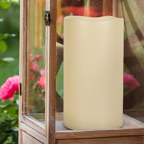 Miniatura 6 de 7LinRay Vela sin llama extra grande impermeable para exteriores de 6 x 12 pulgadas con temporizador automático de 6 horas, vela LED a pilas para