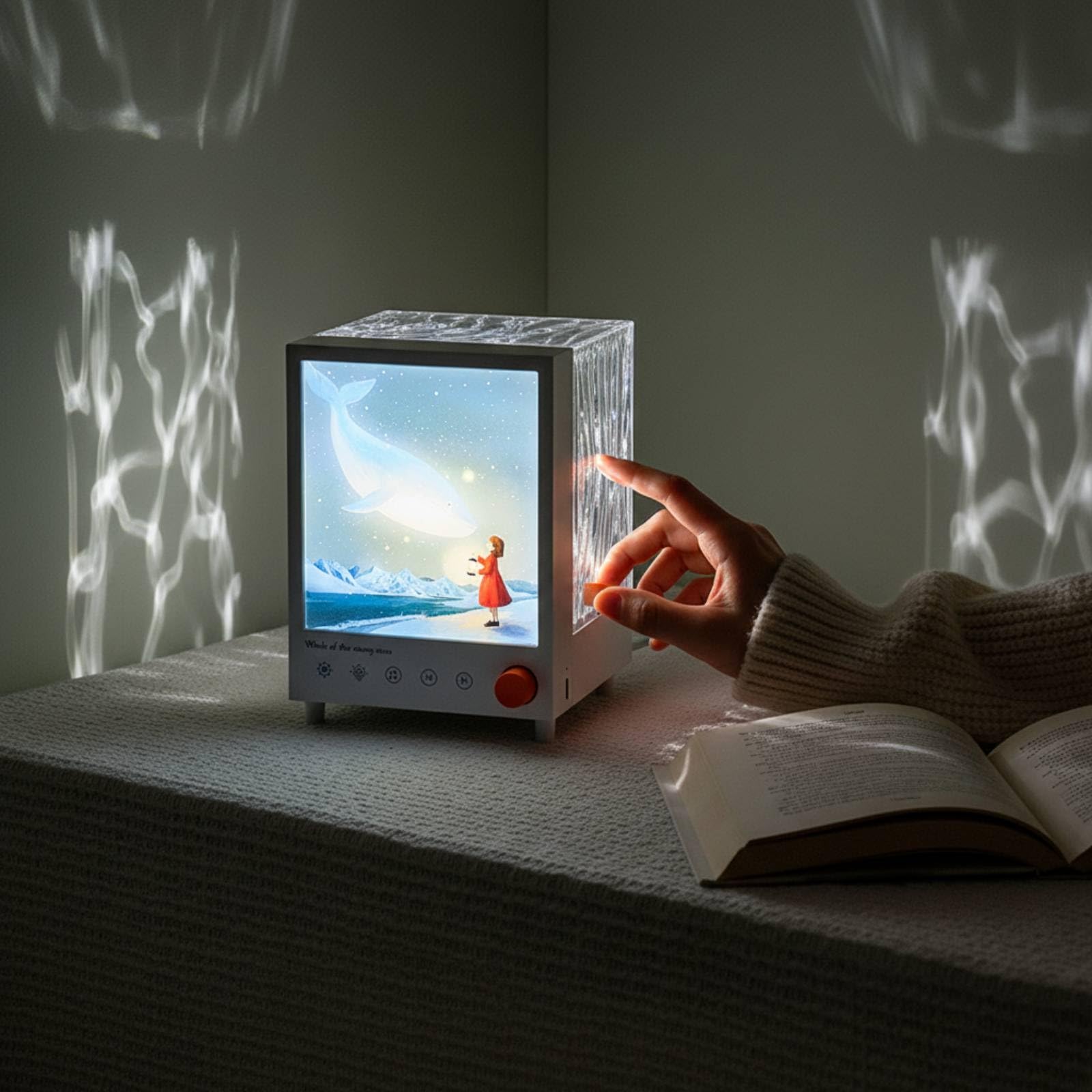 Projecteur avec Haut-Parleur Bluetooth Bruit Apaisant Projecteur D'ambiance Apaisant Lampe Chevet pour Enfants, Chambre à Coucher, Relaxation, Bureau