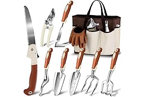 Garden Kits for Women: 10 Piece Aluminum Tool Set with Storage Tote Bag