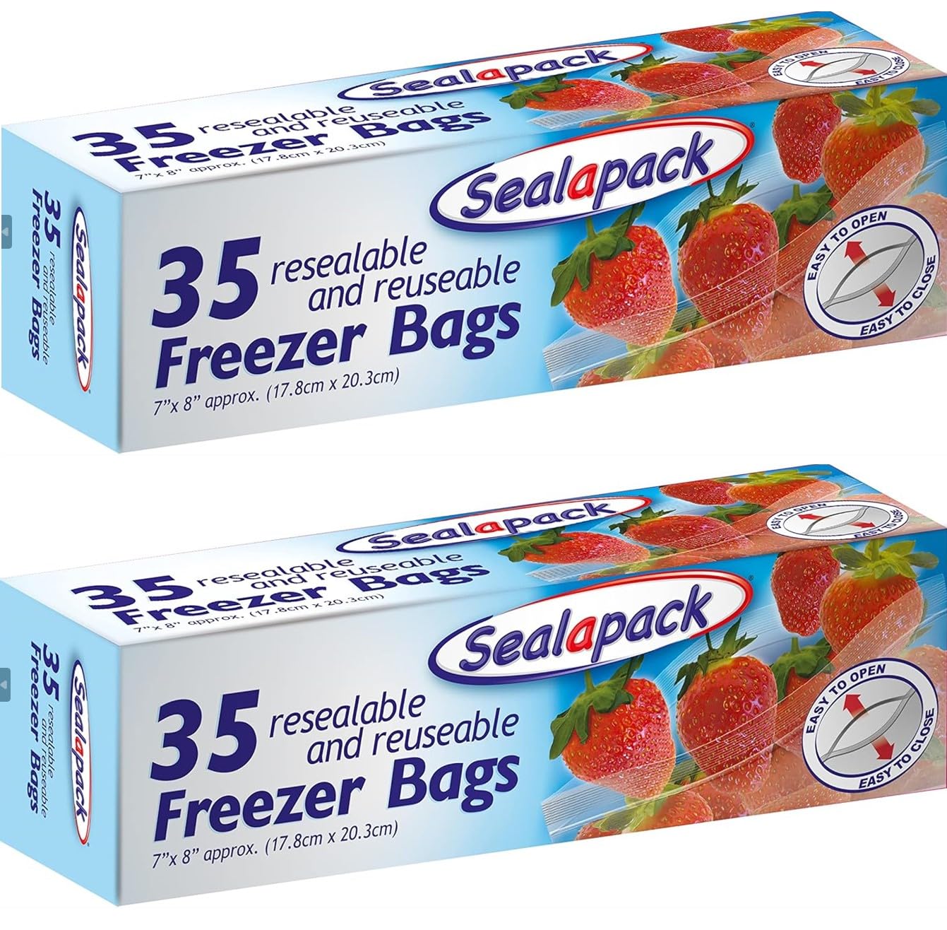 2x 35 Sealapack Reusable Food and Freezer Bags – Airtight, Resealable Bags for Freshness and Convenience – Bundled by GetInStyle Shop