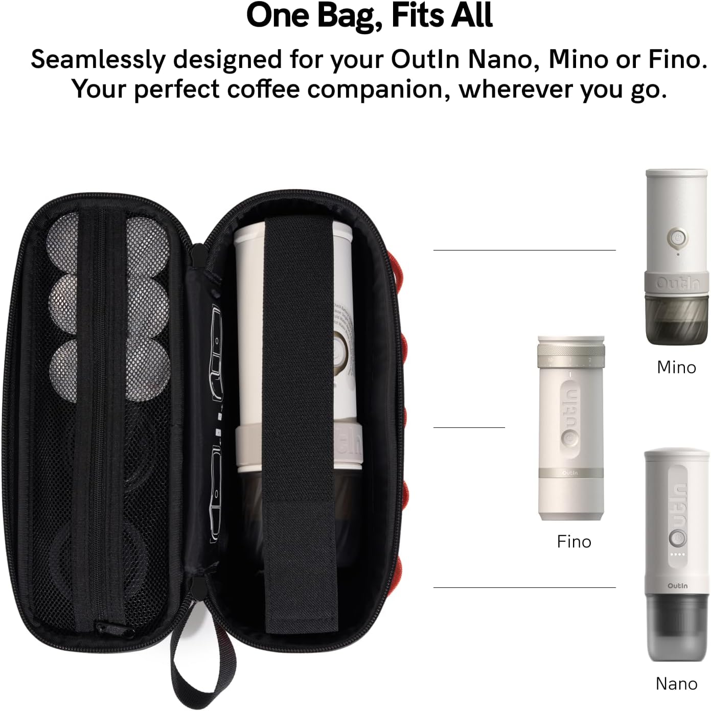 OutIn EVA Protective Case, Portable Hard Shell Travel Bag, Waterproof & Dirt-Resistant with Multi-Function Hand Carry or Hanging Outdoor Organizer Case, Compatible Nano, Mino & Fino - Image 3