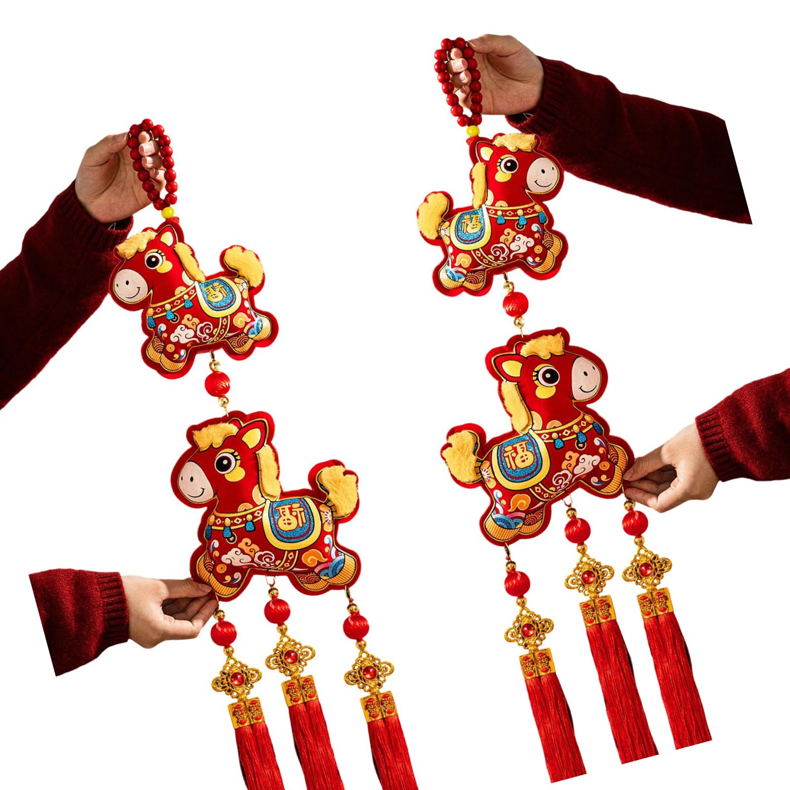 Nucelit Of 2 Artistic 3D Velvety Cotton Festival Decor for New Year Scenes Fests Ornament