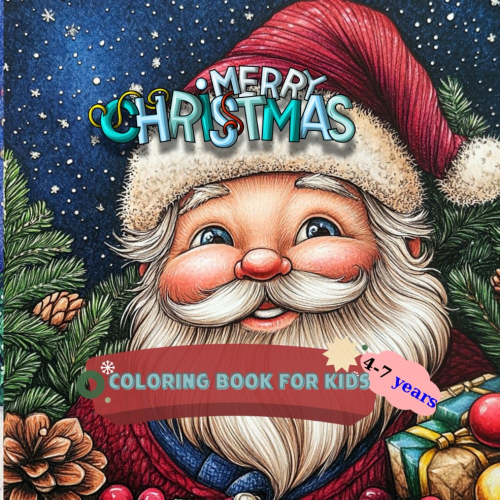 Merry Christmas: Coloring book for kids 4-7 years